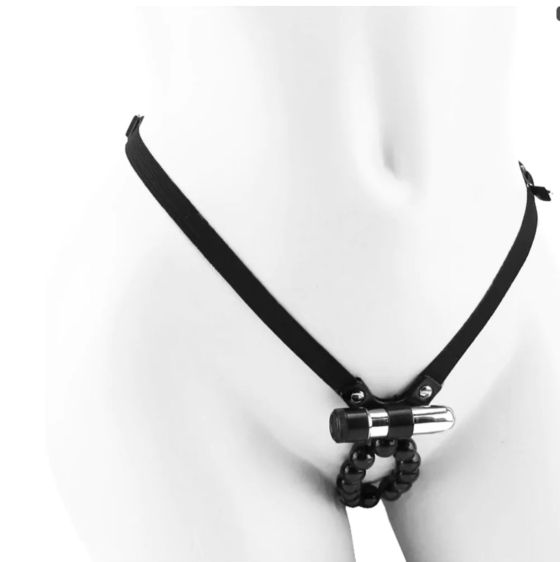 Vibrating Lover's Thong With Stroker Beads