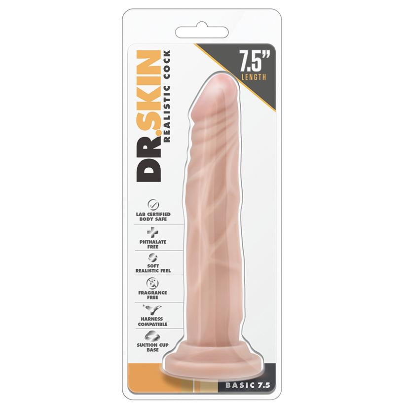 Dr. Skin Basic 7.5" Realistic Cock- Beige