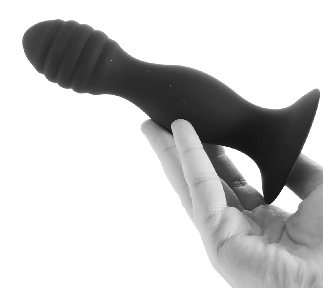 Silicone Ribbed Anal Stud Probe