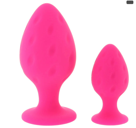Cheeky Pink Textured Butt Plug Set