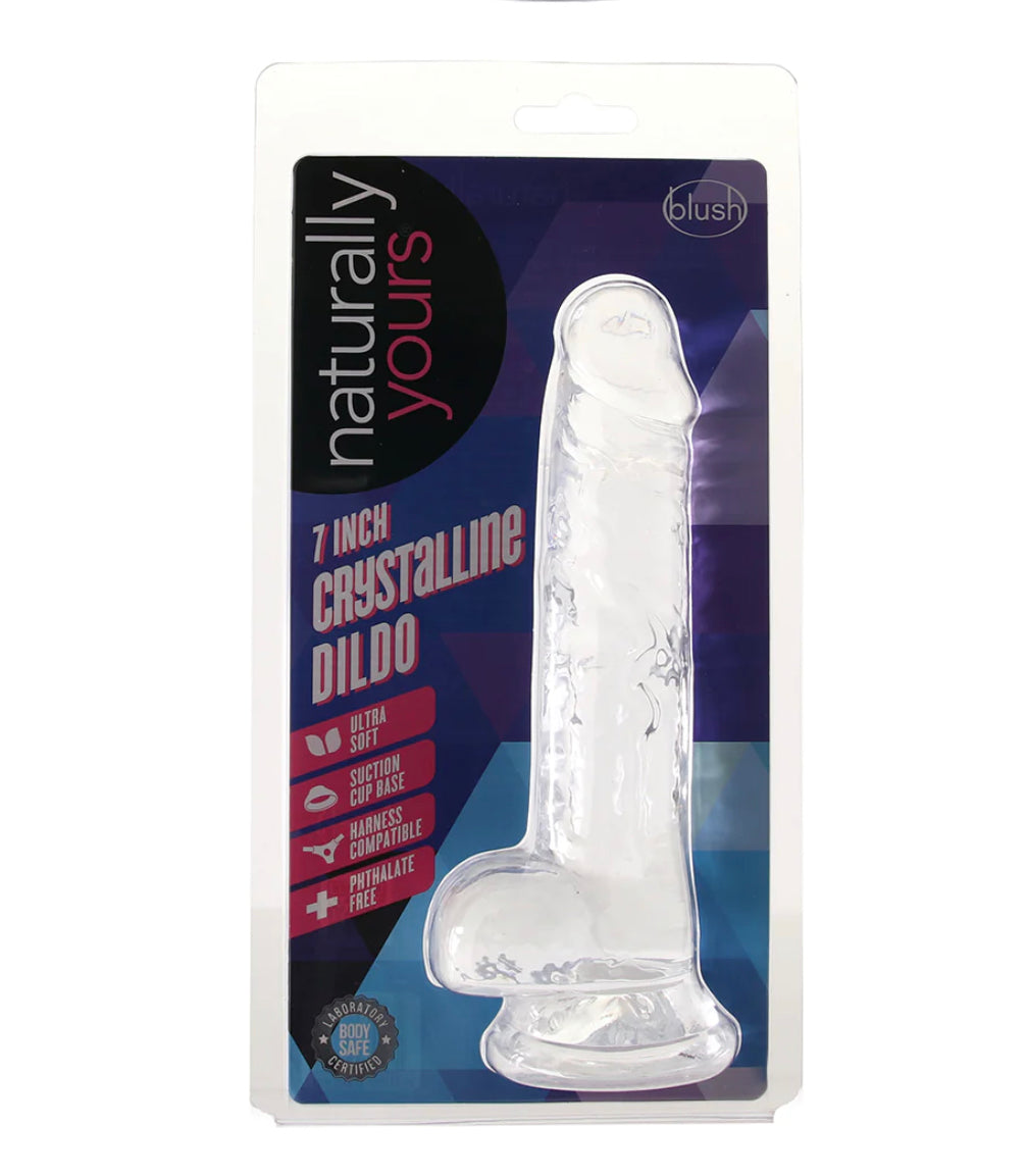 Naturally Yours 7 Inch Crystalline Dildo in Clear