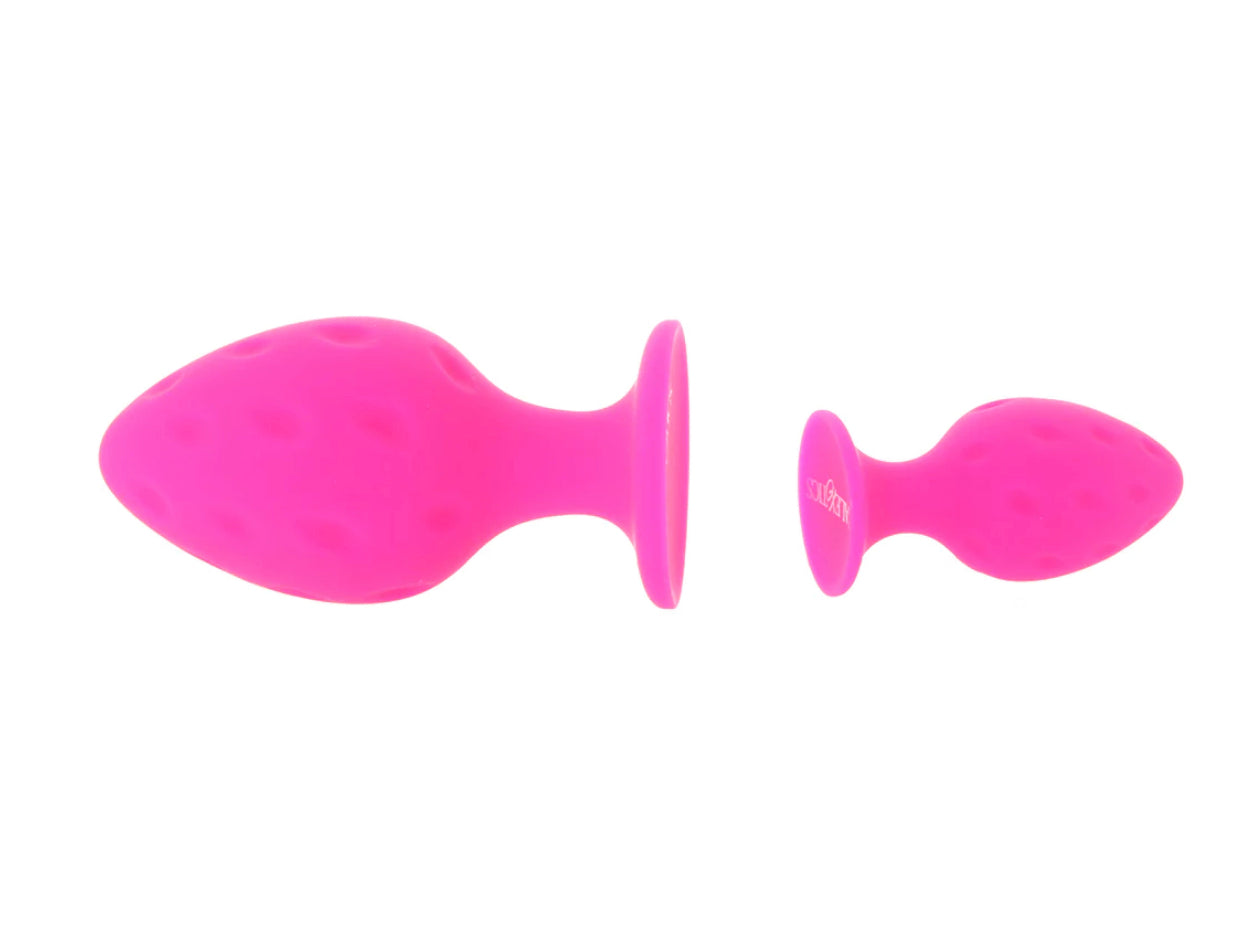 Cheeky Pink Textured Butt Plug Set