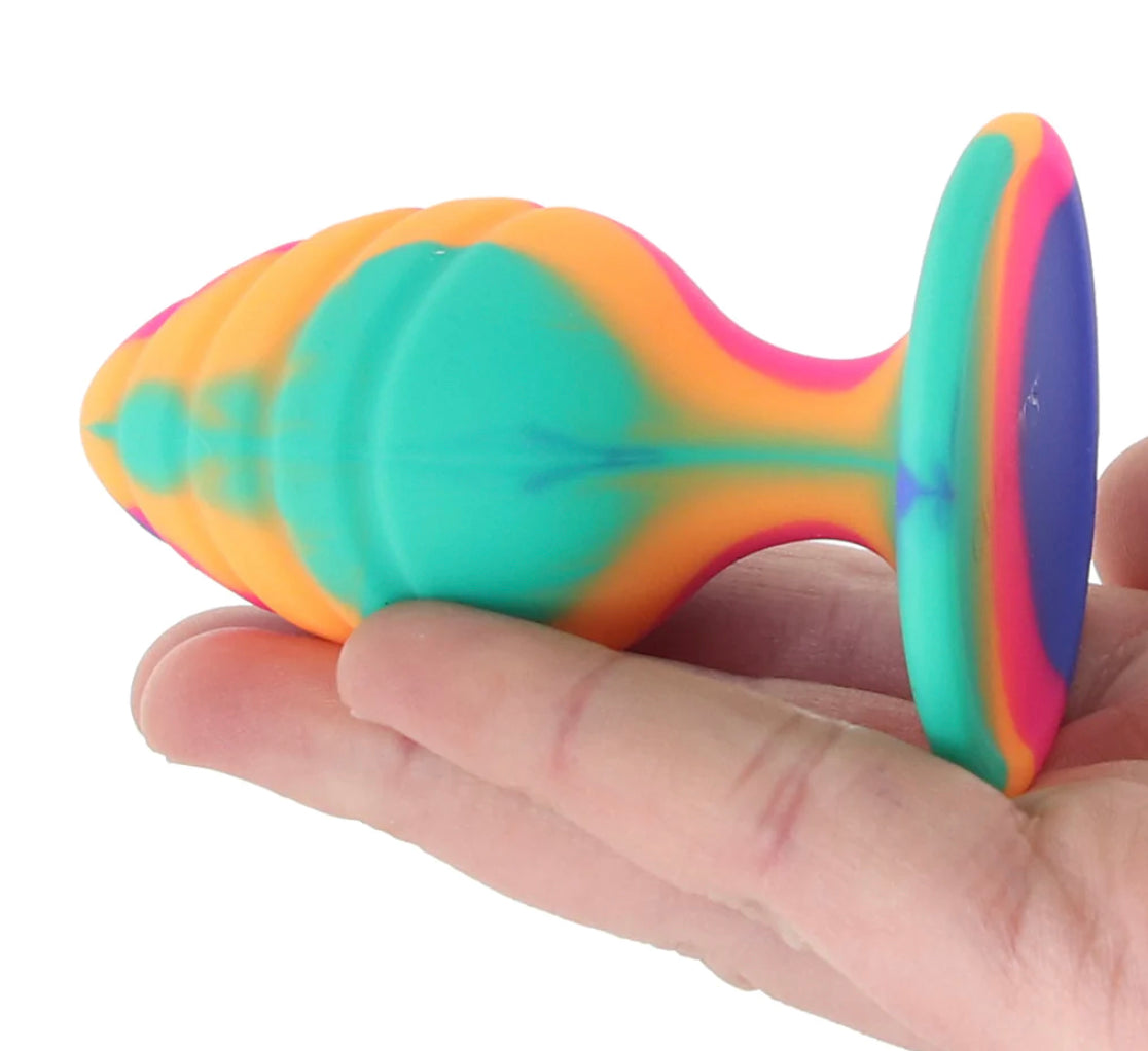 Cheeky Medium Swirl Tie-Dye Butt Plug