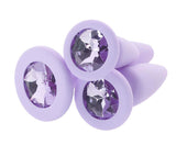 First Time Crystal Booty Anal Plug Set in Purple
