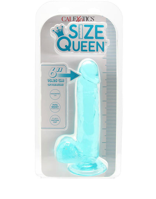 Size Queen 6" Jelly Dildo- Teal