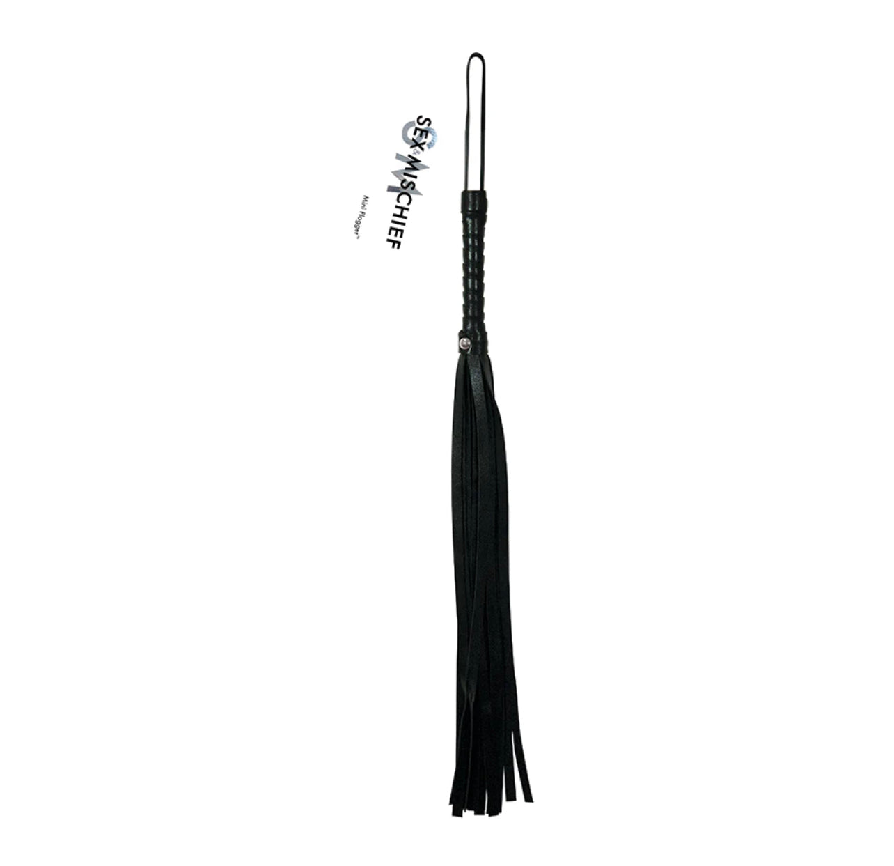 Sex and Mischief Mini Faux Leather Flogger- Black