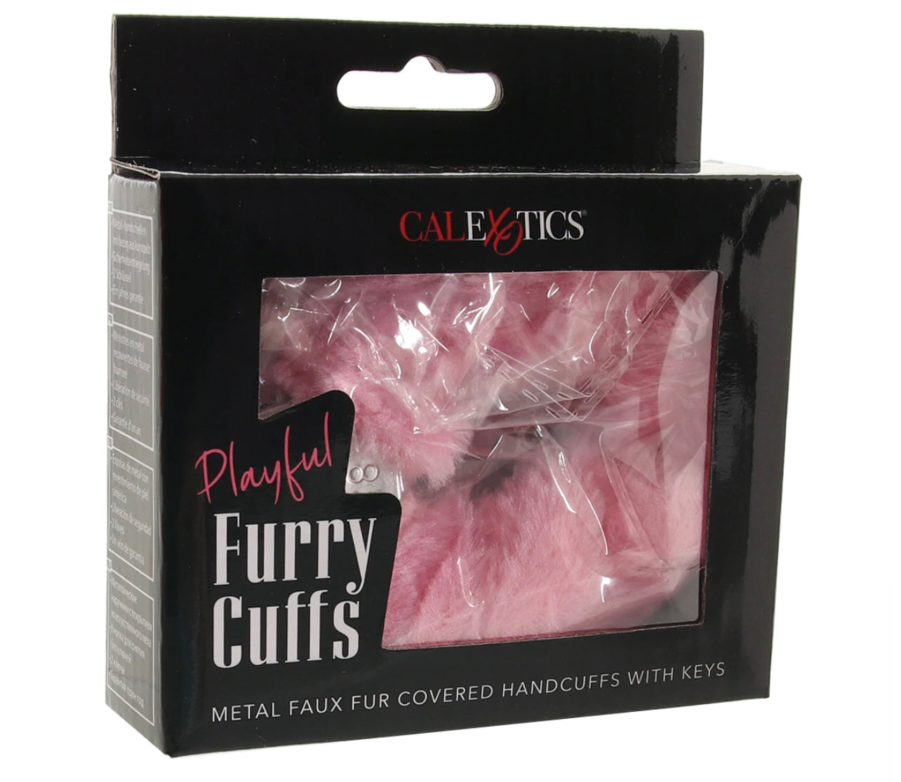 Playful Furry Cuffs with Keys in Pink