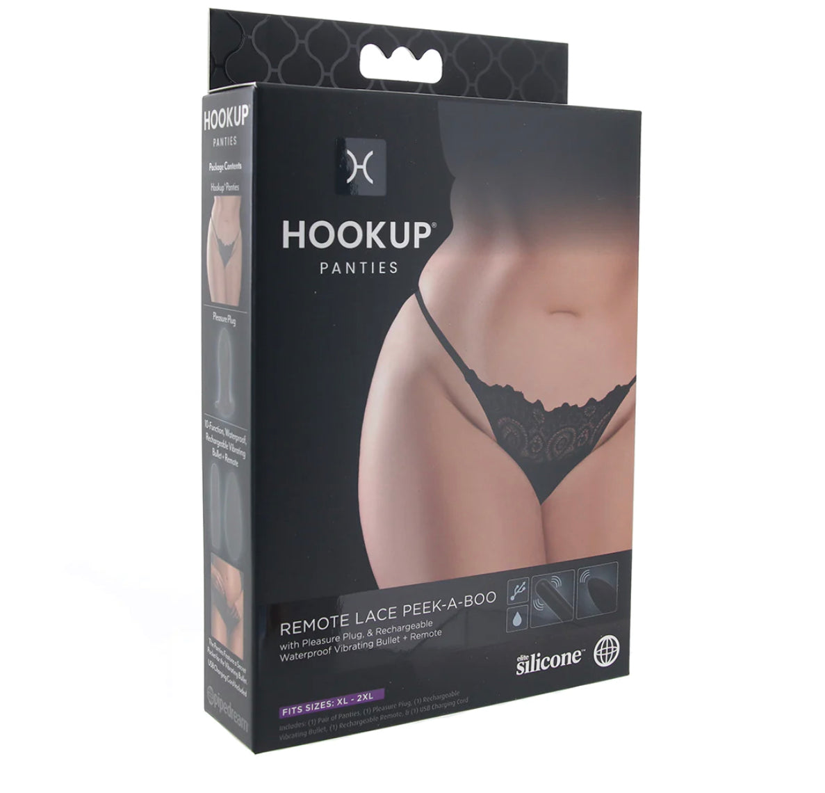 Hookup Remote Pleasure Plug with Peek-A-Boo Panty in OSXL