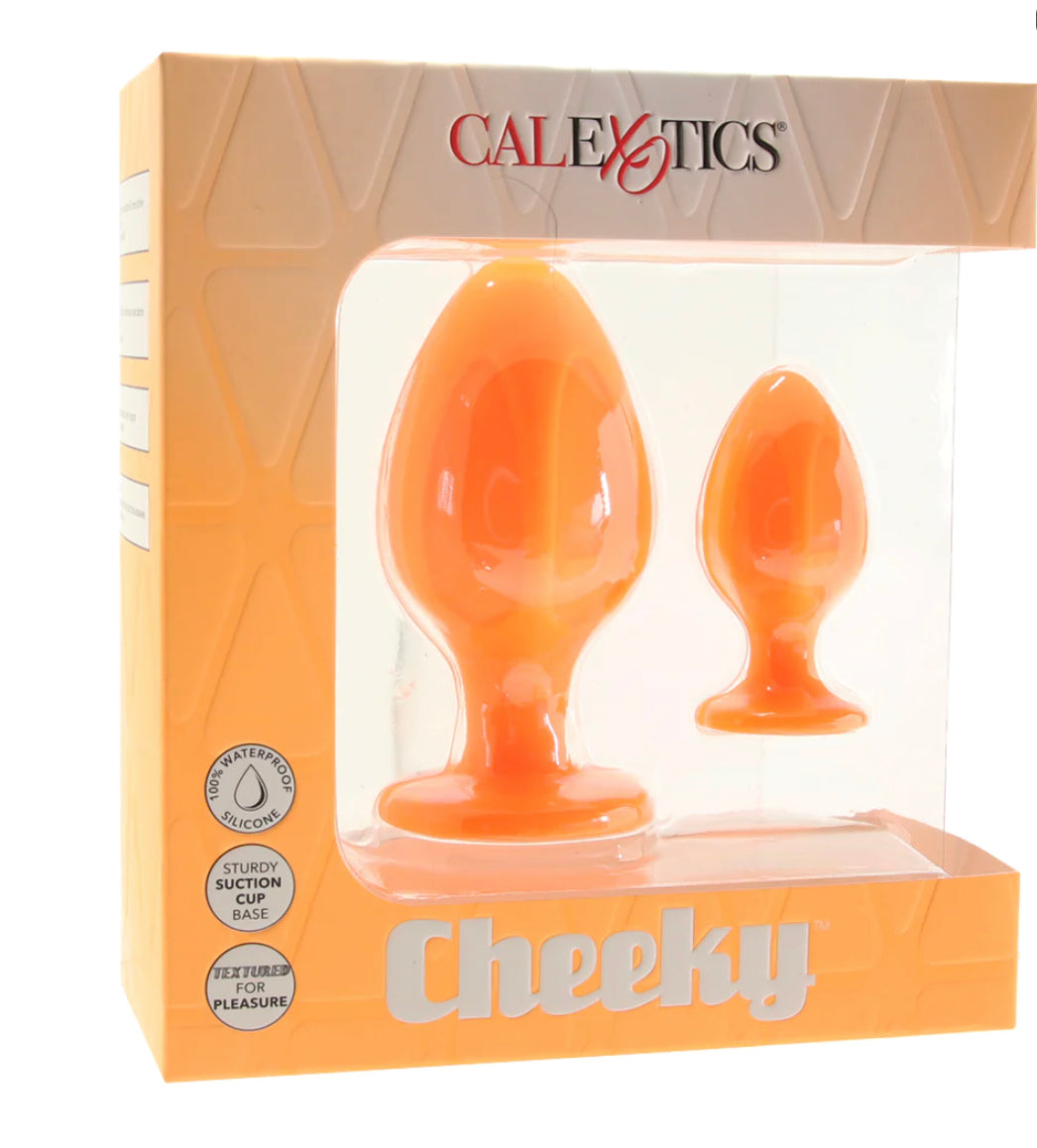 Cheeky Orange Textured Butt Plug Set