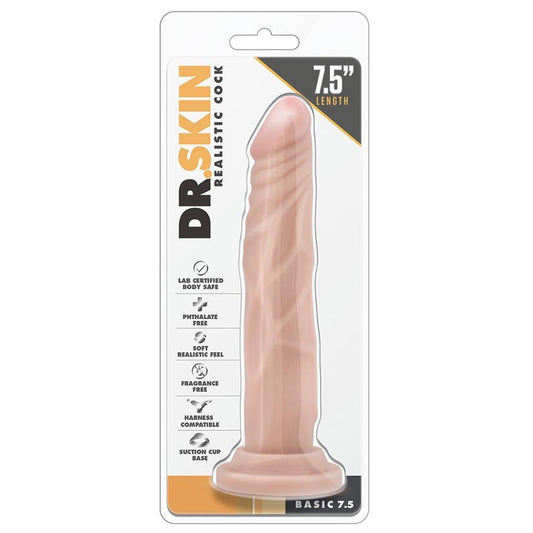 Dr. Skin Basic 7.5" Realistic Cock- Beige