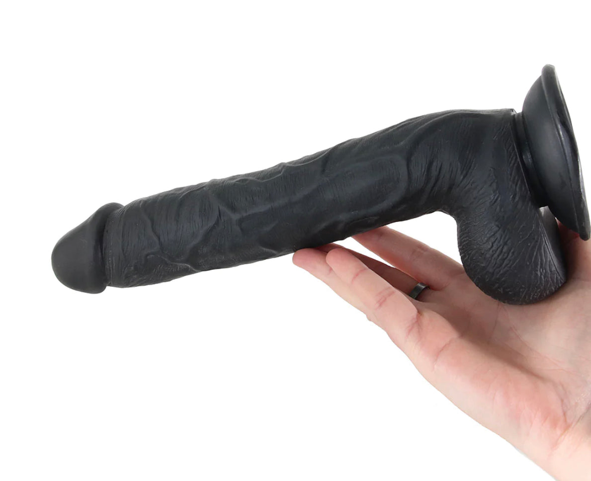 Master Cock Long Logan 10 Inch Ballsy Dildo in Black