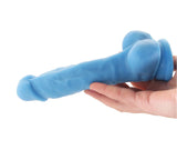 Neo 7.5 Inch Dual Density Cock with Balls in Blue