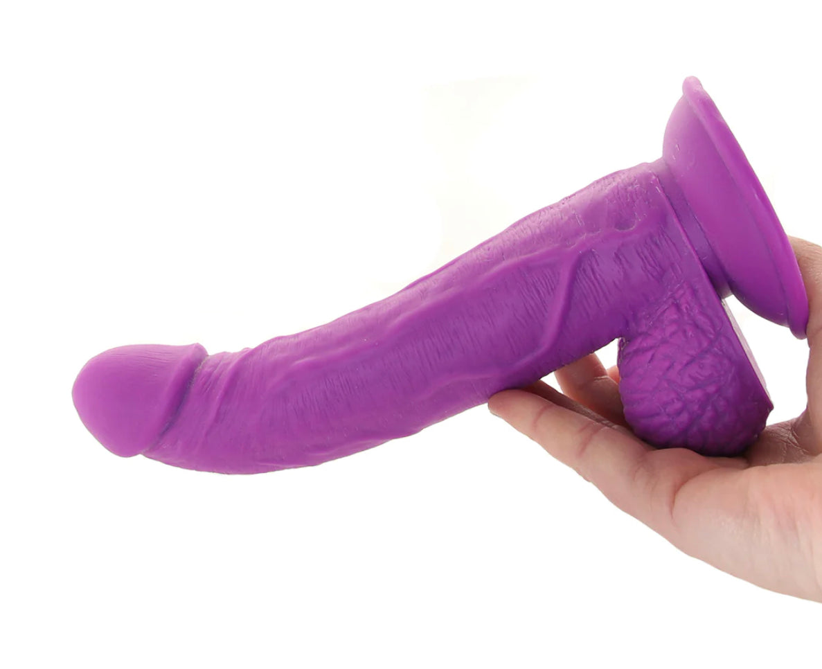 Pop Peckers 7.5 Inch Ballsy Dildo in Purple