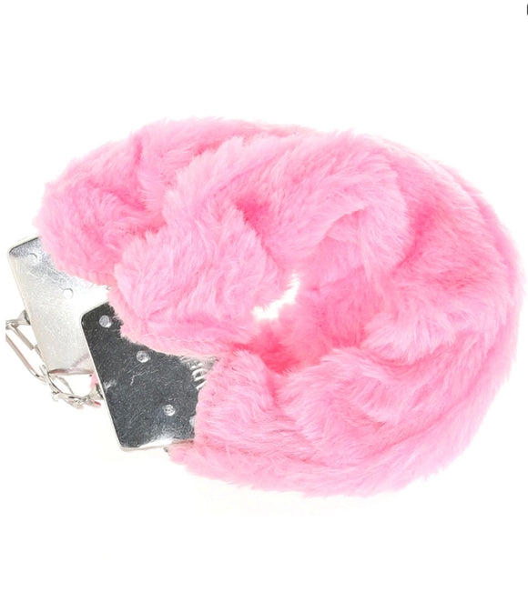 Playful Furry Cuffs with Keys in Pink