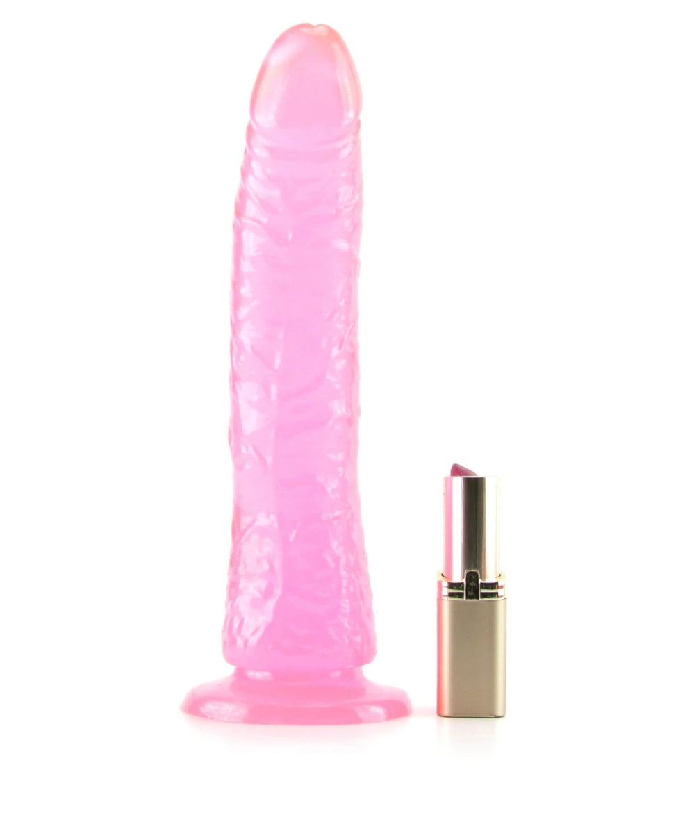 Basix Slim 7 Inch Dildo in Pink