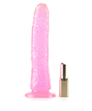 Basix Slim 7 Inch Dildo in Pink