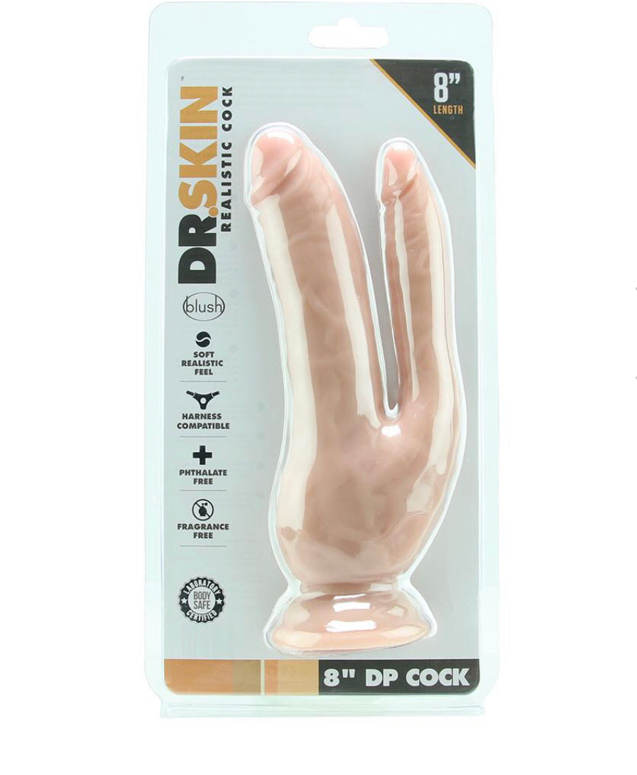 Dr. Skin 8" DP Cock- Beige