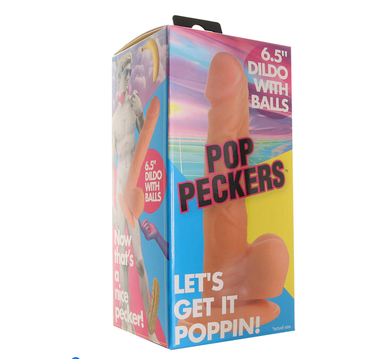 Pop Peckers 6.5 Inch Ballsy Dildo in Light