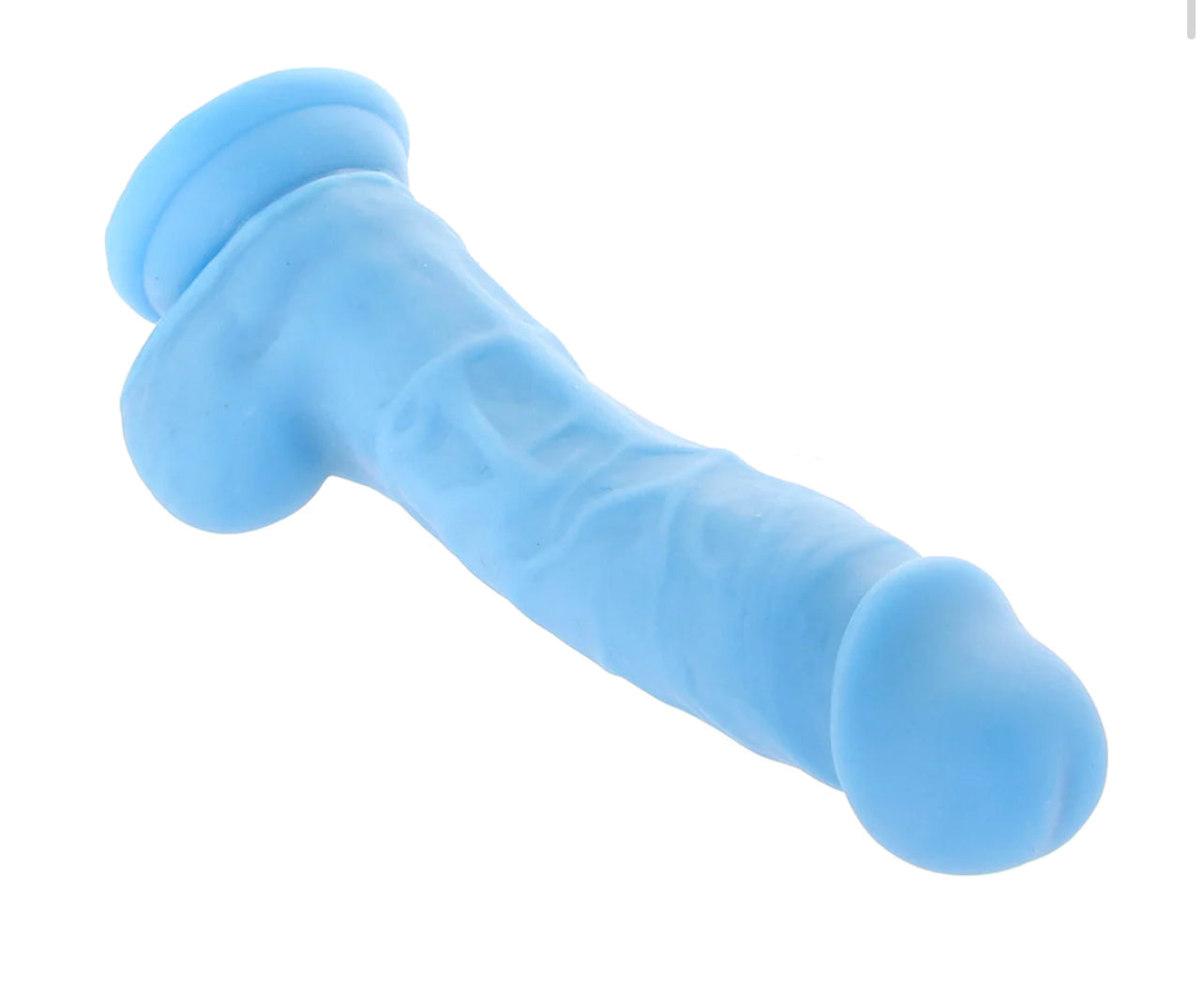 Neo 7.5 Inch Dual Density Cock with Balls in Blue