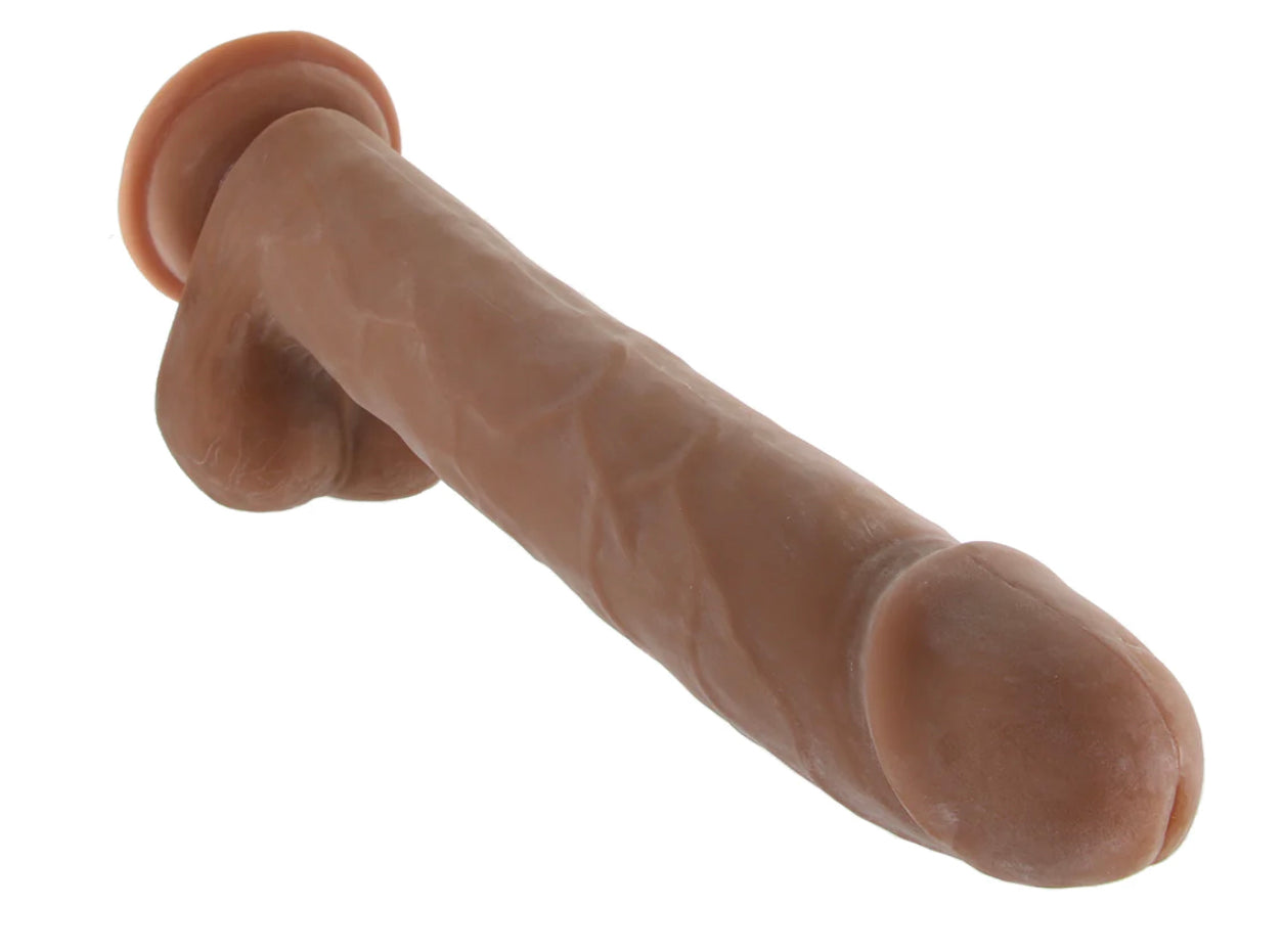 Size Queen 10 Inch Dildo in Brown